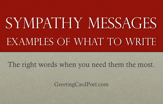 How do you write words of sympathy?