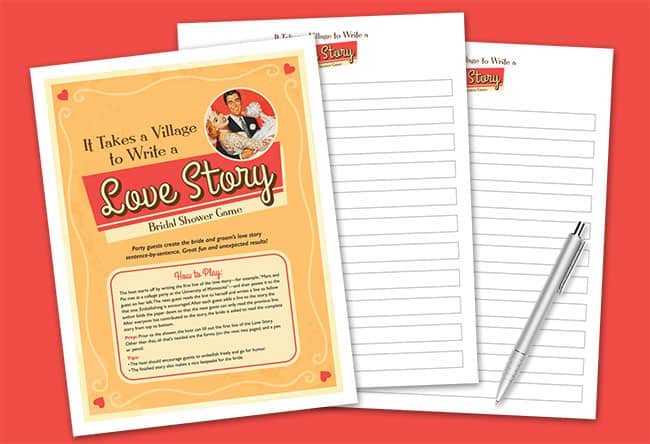 Love Story bridal shower game image