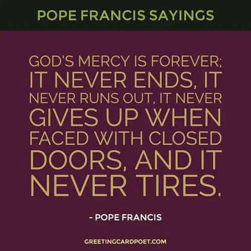 Pope Francis quotes on God's mercy