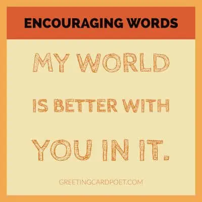 encouraging words - my world image