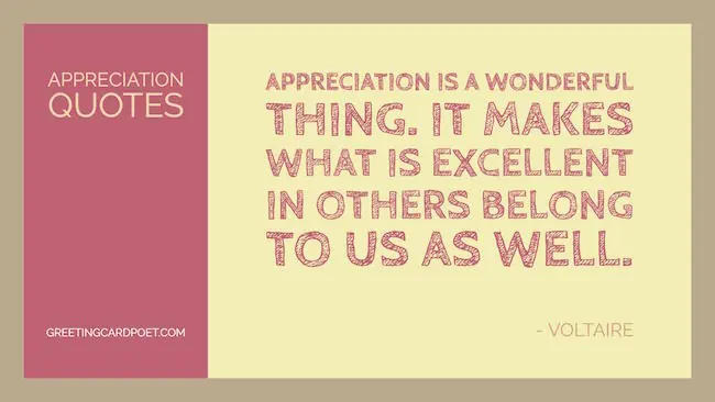 Voltaire Appreciation Quote.