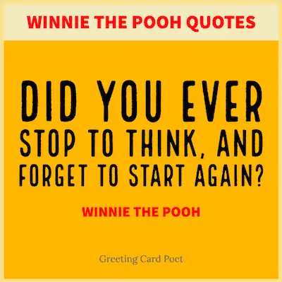 Winnie the pooh stop to think.
