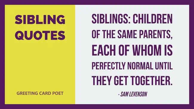 Funny Sibling quote.