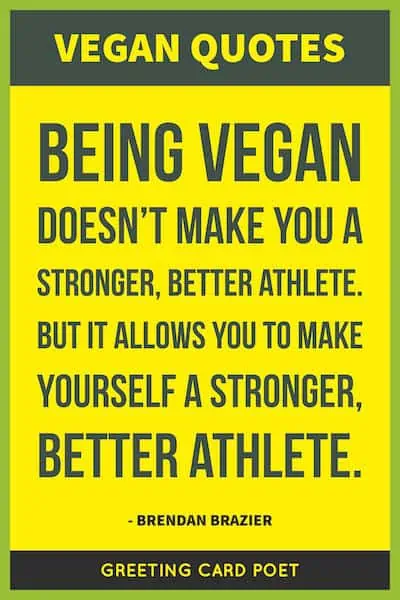 Vegan quote for athletes.