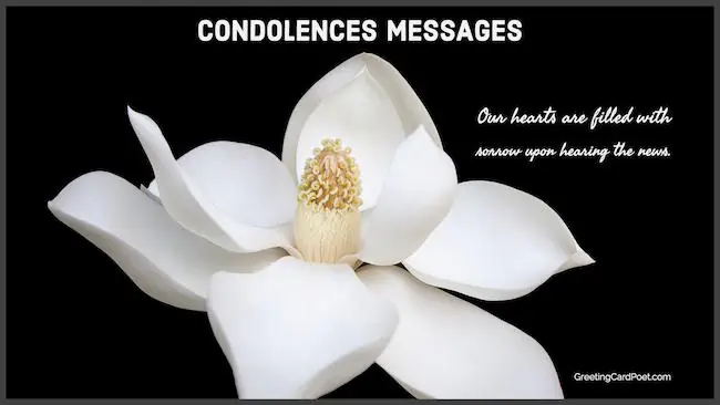 Condolence messages.
