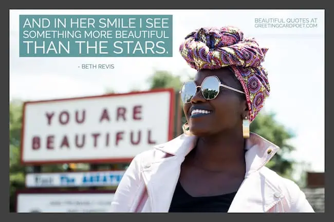 In her smile quote.