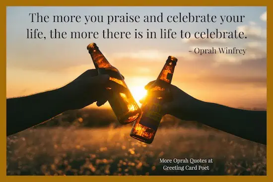 Oprah saying on celebrating life image