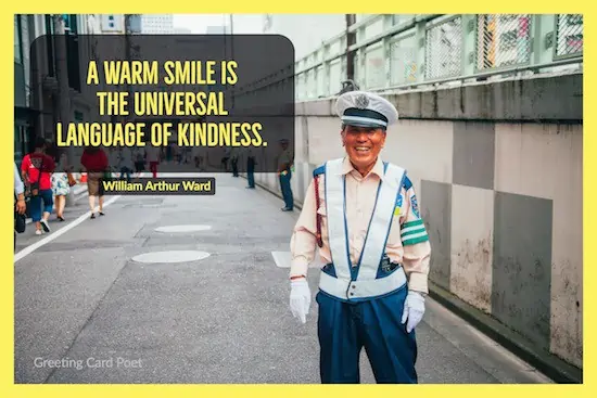 Smile universal language of kindness.