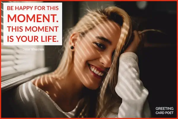 Happy for the moment quotation image