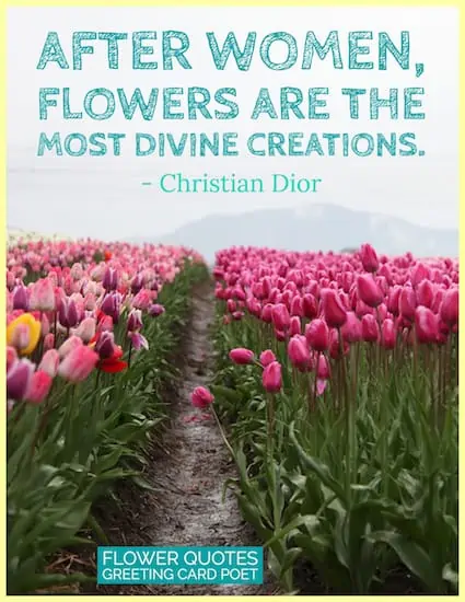 Christian Dior quote on flowers image