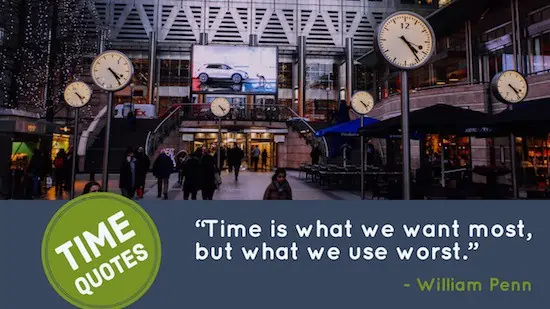 William Penn quotation on time.