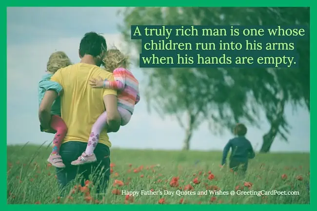 Happy Father's Day meme about a truly rich man.