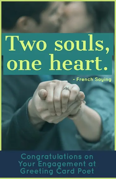 Two souls; one heart - engaged meme.
