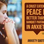 Anxiety quote on a banquet