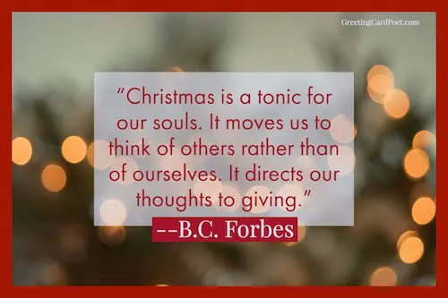 Xmas is a tonic for our souls - Christmas quotes.