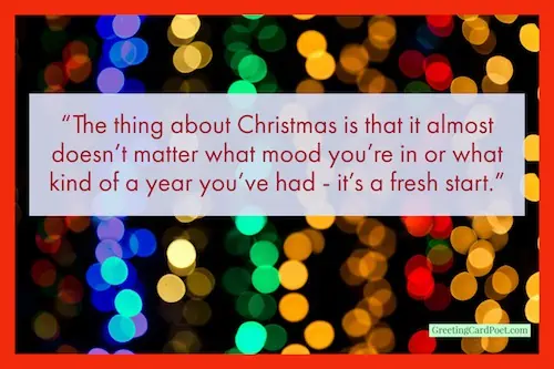 Xmas is a fresh start quotation.
