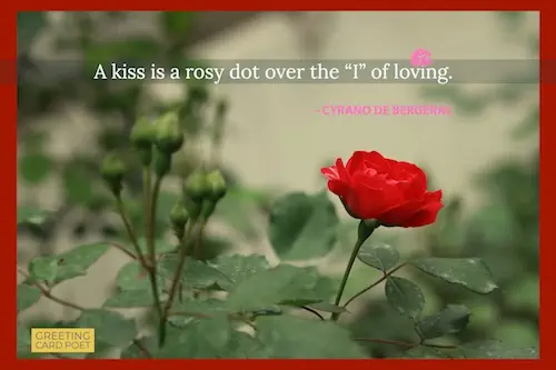 A kiss is a rosy dot.