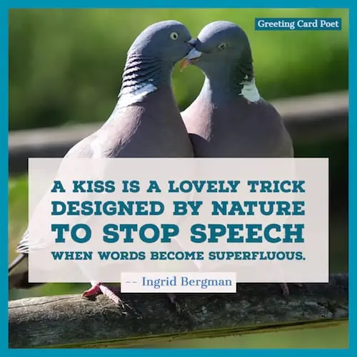 A kiss is a lovely trick quote image