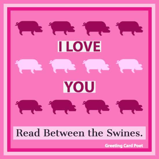 Read between the swines.