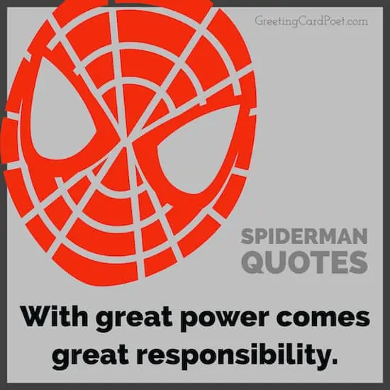 Spiderman sayings.