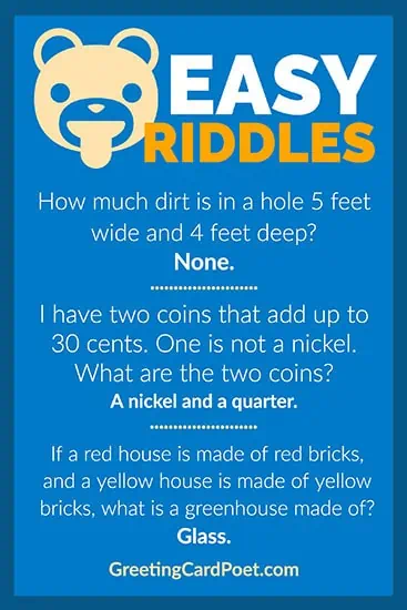 Easy and funny riddles.