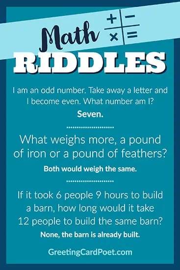Hard riddles for math.