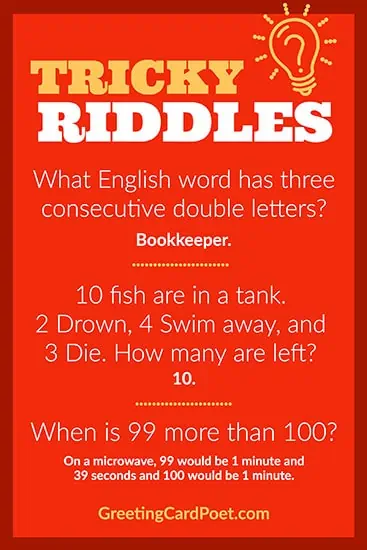 Short hard riddles.