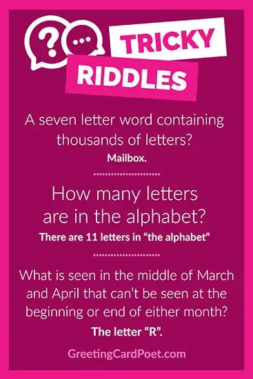 Great riddles.