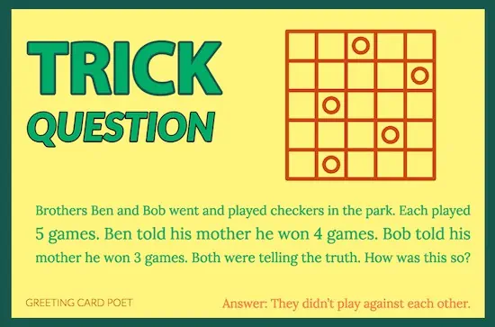 Checkers challenge riddle.