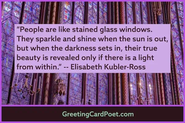 People are like stained glass windows quote image
