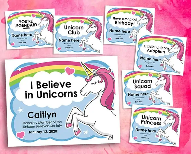 Unicorn certificates.