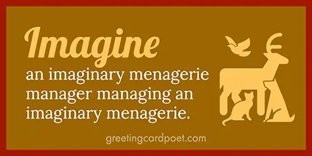Imagine an imaginary menagerie.