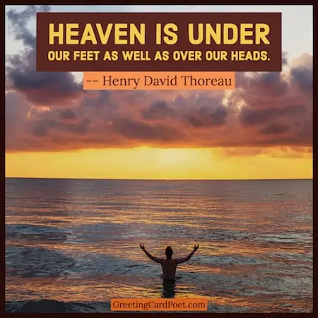 Heaven is under our feet quotation image