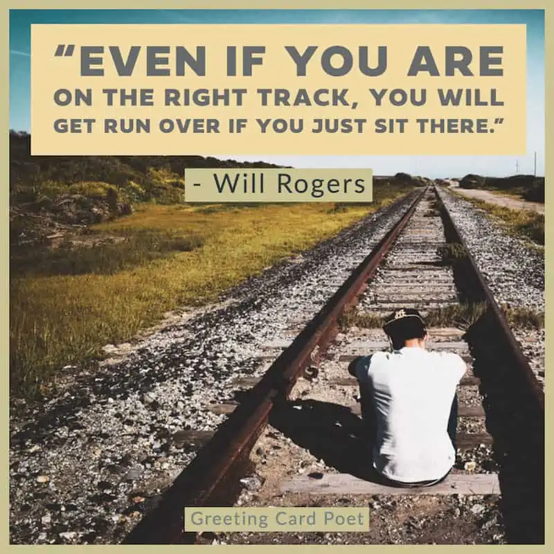 Will Rogers saying on moving forward image