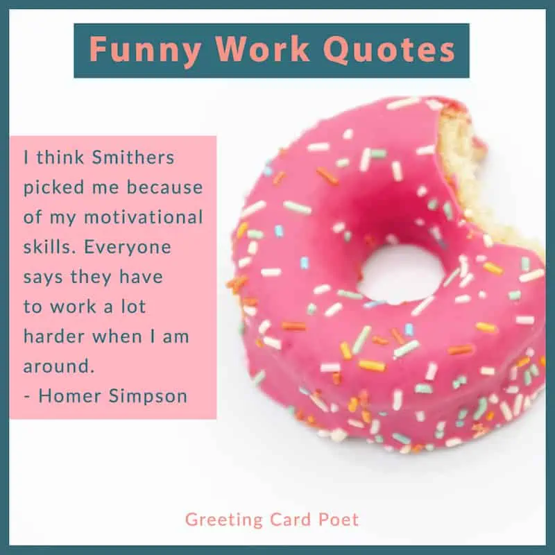 funny work quote from Homer Simpson image