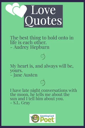 Inspirational love quotations.