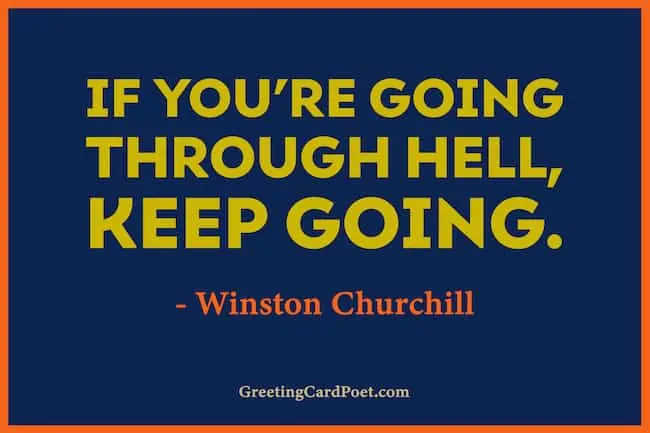 Winston Churchill quote on going through hell image