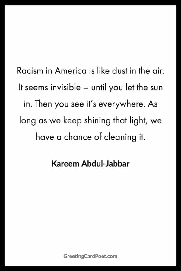 Kareem Abdul-Jabbar quote on racism image