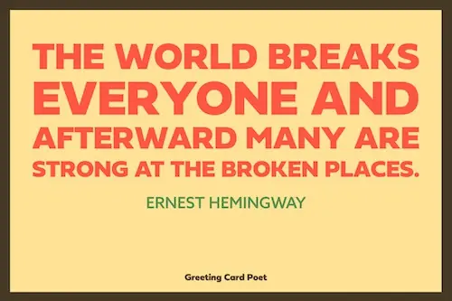 Hemingway recovery quote.