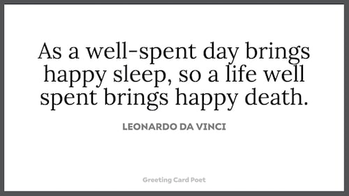 da Vinci quote on a well-spent day