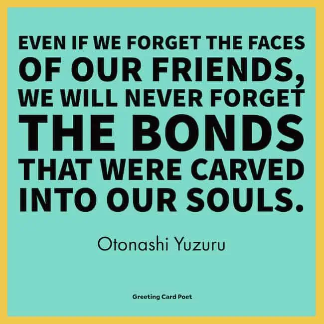 The bonds that were carved into our souls