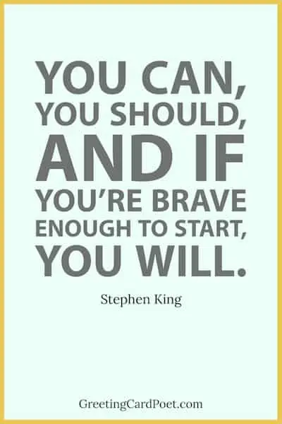 Stephen King quotation on starting.