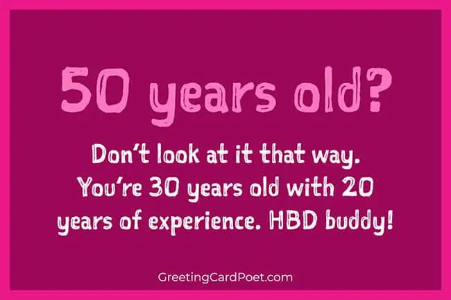 50 years old — Happy birthday best friend message