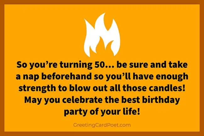 funny birthday 50th message.