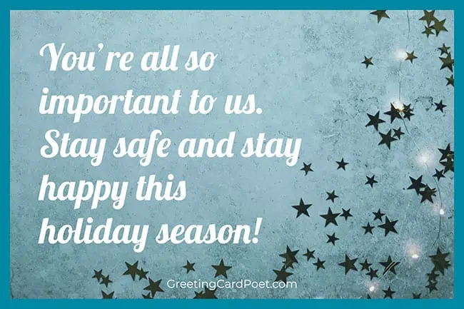 Stay safe - Merry Christmas blessings