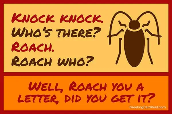 Knock knock joke about a Roach