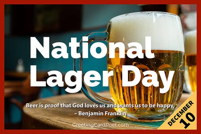 National Lager Day.