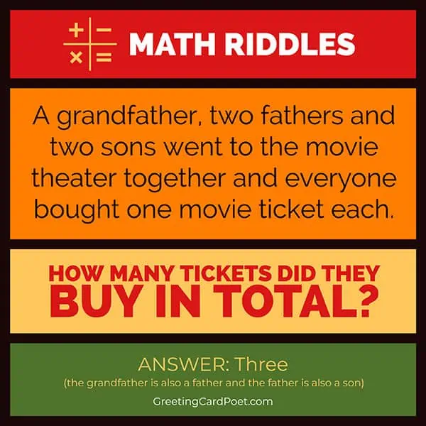 The grandfather challenge - math riddles.