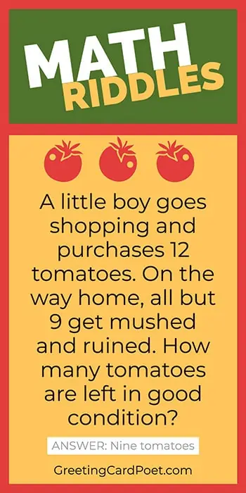 Little boy and tomatoes - Math riddles.