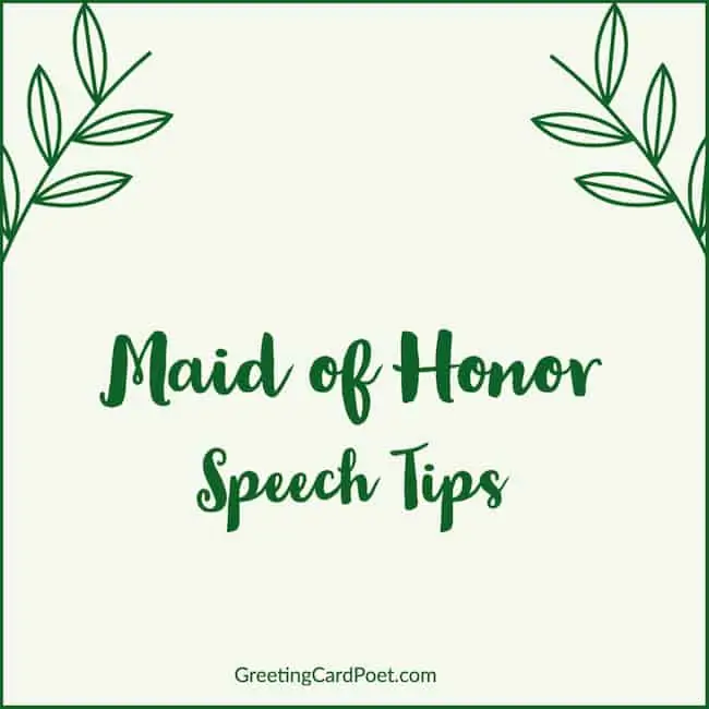 Speech tips for Maid of Honor
